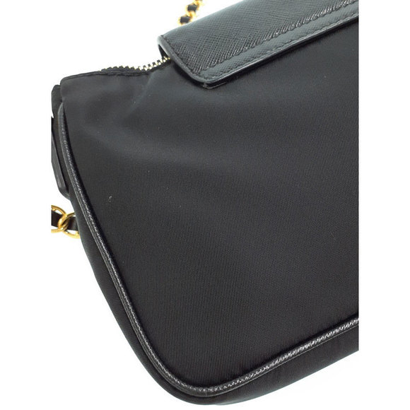 Prada Nylon Chain Mini Shoulder Bag Black - Picture 5 of 9